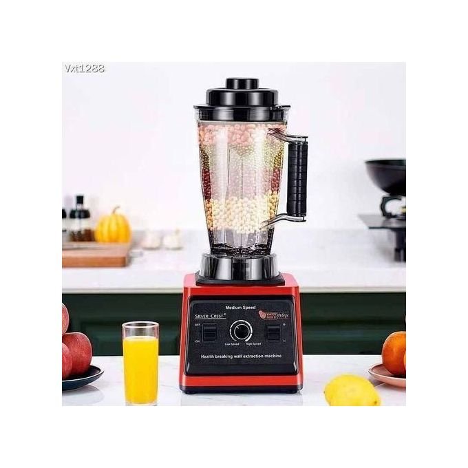 SILVER CREST 4L Commercial Blender & Grinder – Heavy-Duty -Red