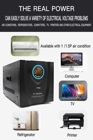 2000w  TTN Automatic Voltage Stabilizer  PC-SVR2000VA - Black