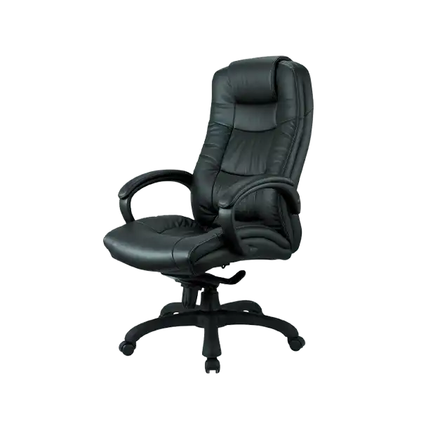 Status Genuine Leather Black Mesh Chair