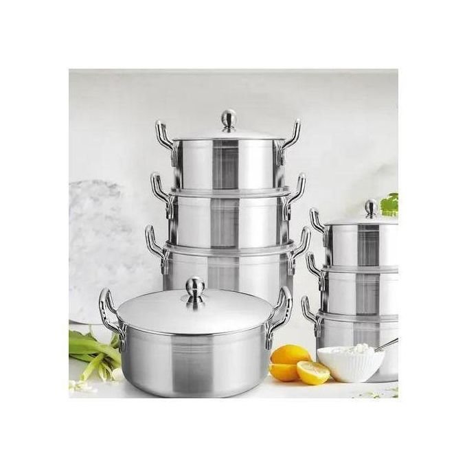 TORNADO 7 Piece Heavy Stainless Steel Saucepan Set – Silver