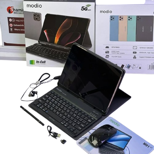 Modio 5G Android Tablet, 10.1" 8GB RAM, 512GB Storage, Dual SIM with Keyboard & Stylus, Blue