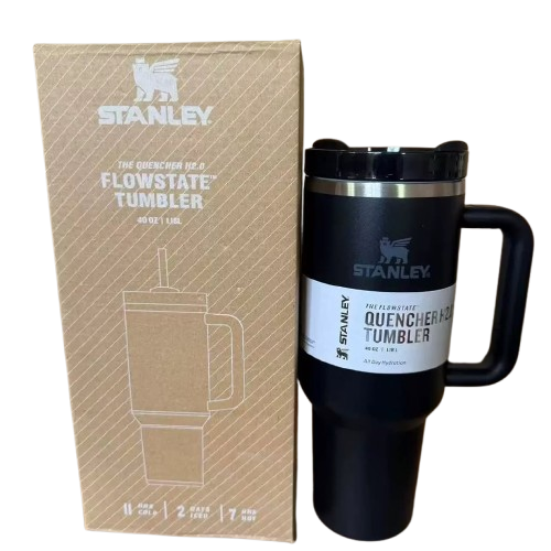 Insulated Vacuum Stainless Steel Stunley Cup / Mug 1200mls -Blacl