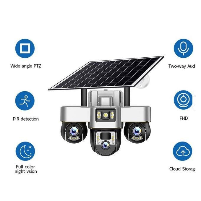 V380 Pro Solar Camera with 4G SIM, Motion Detection and Night Vision