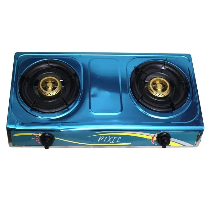 Pixel Double Gas Stove Burner Stainless Steel