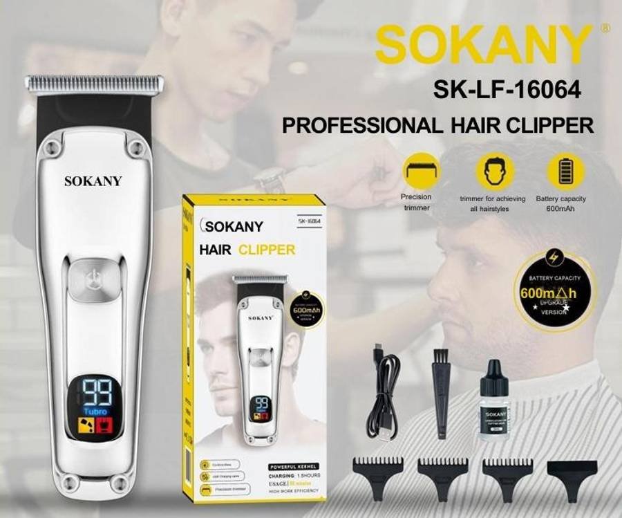 Sokany SK-16064 Professional Hair Clipper with USB Charging and Low-Noise Motor